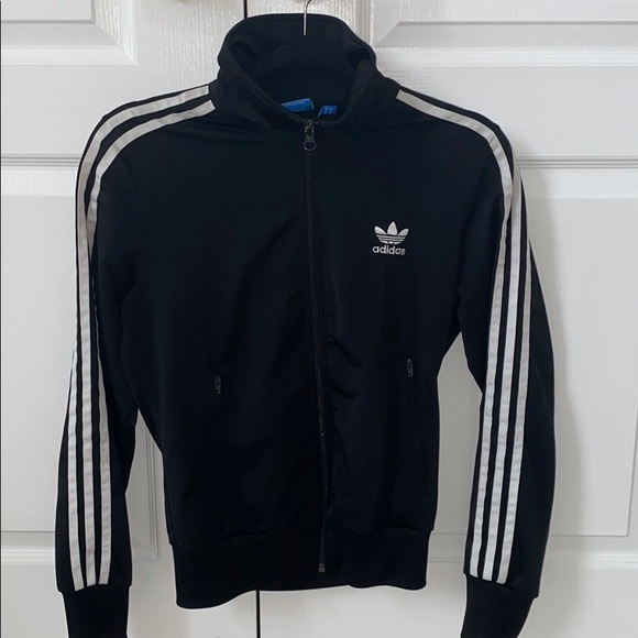 RARE Adidas Originals Black 3-stripe Zip Sweater - Picture 2 of 6